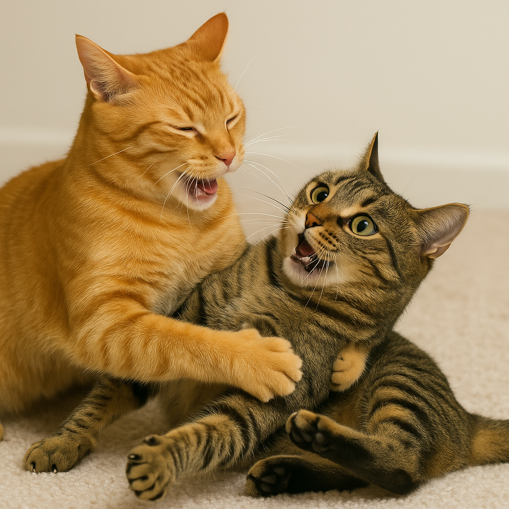 Male Cat Plays Too Rough With Female