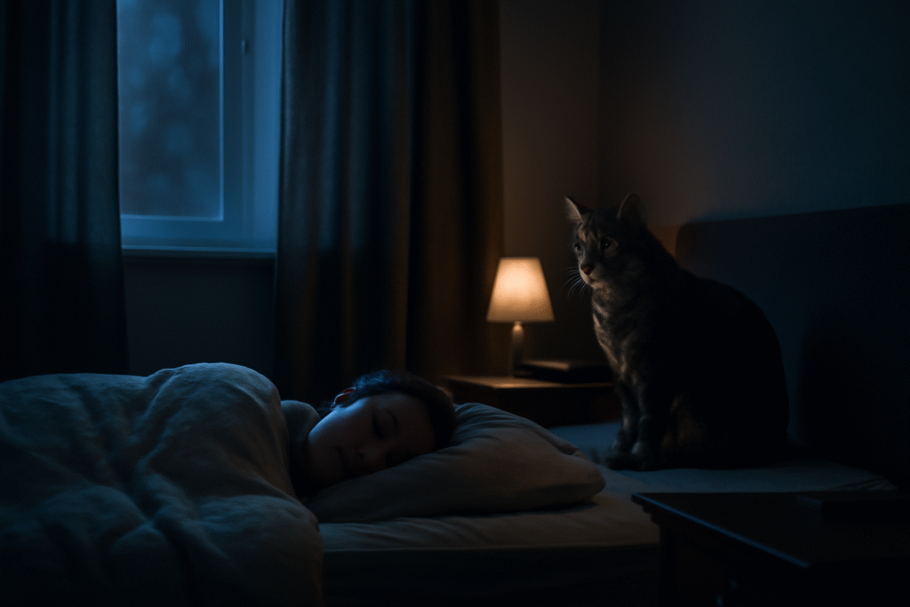 Why does my cat stare at me while I sleep