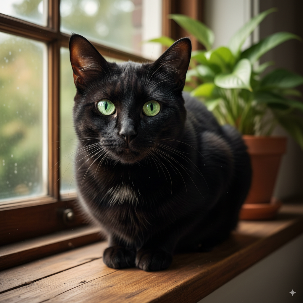Black Cat Breeds with Green Eyes